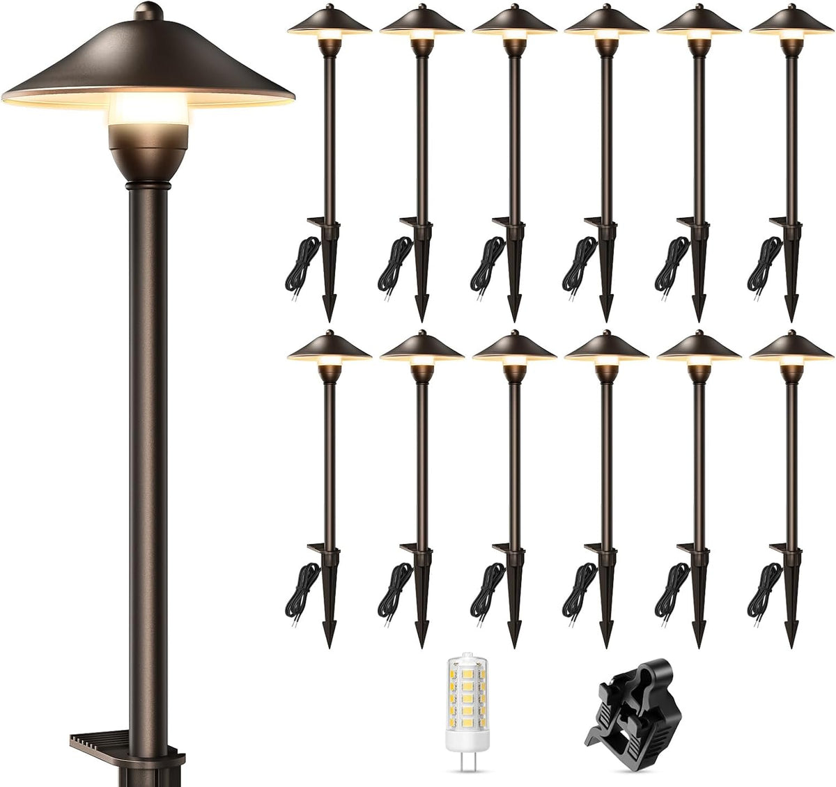 Low Voltage Pathway Lights with 3W 2700k Replaceable Bulb