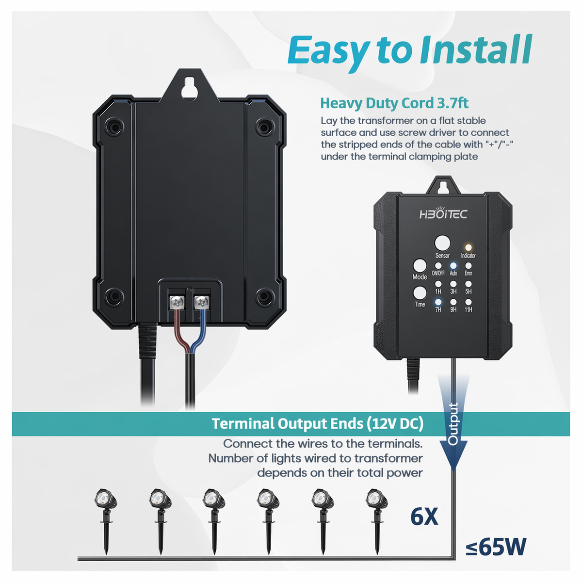 65W / 100W Low Voltage Landscape Transformer with Timer & Photocell Sensor