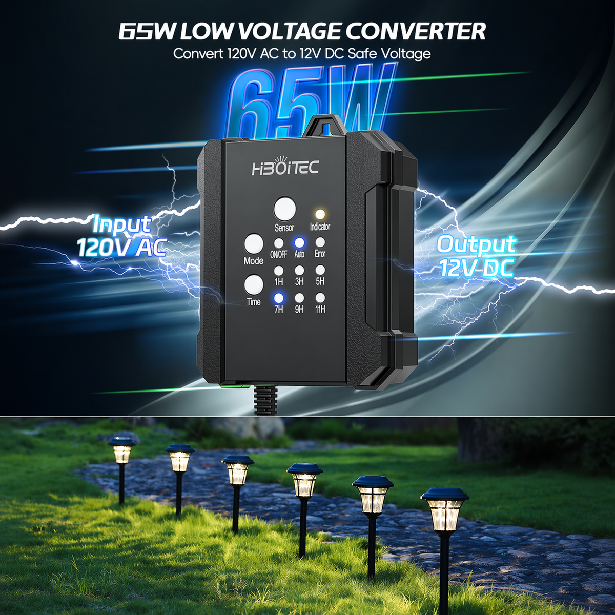 65W / 100W Low Voltage Landscape Transformer with Timer & Photocell Sensor