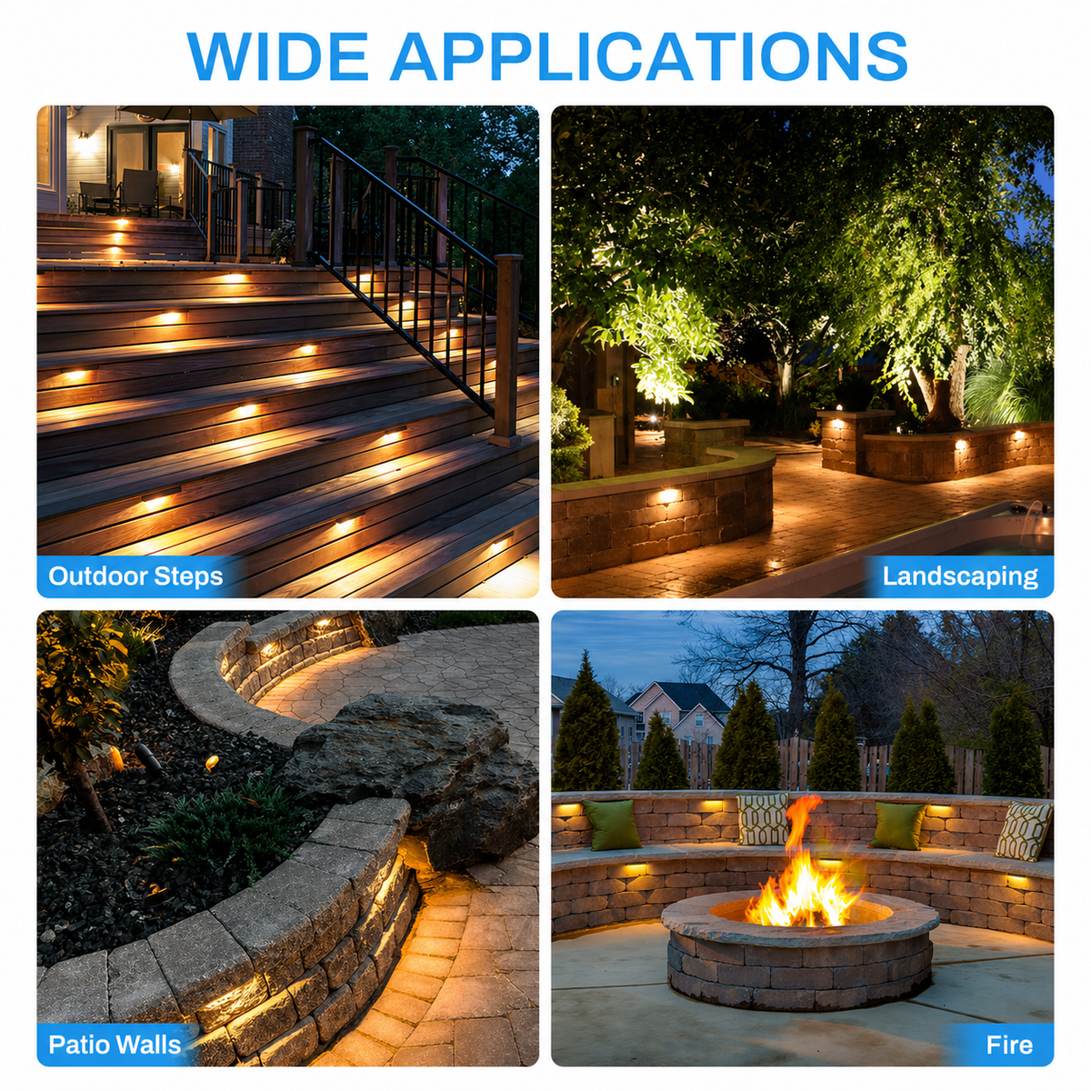 7-Inch Hardscape Lights, IP67 Waterproof Retaining Wall Lighting