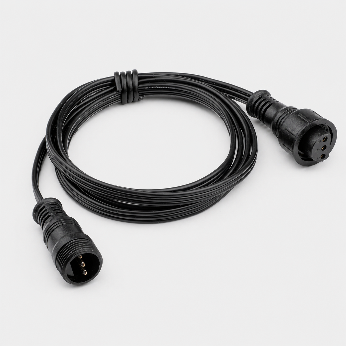 HIBOITEC 5er-Pack Verlängerungskabel, 3-polig, 1 m (3,28 Fuß) pro Packung, mit Stecker- und Buchsenanschlüssen für HIBOITEC warmweiße und RGB-Mehrfarbige LED-Terrassenleuchten, UL-zertifiziert, IP67 wasserdicht