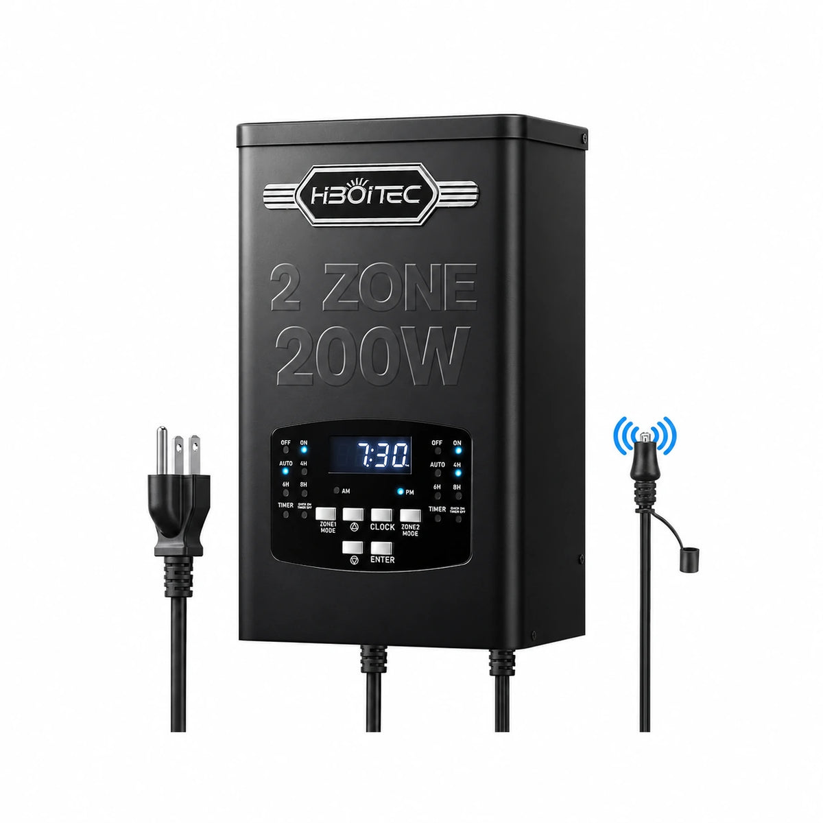 200W/300W/600W 2-Zone Low Voltage Landscape Transformer with Timer