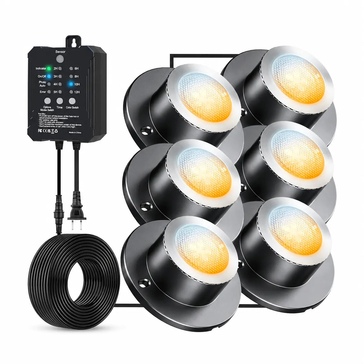 5CCT LED Pond Lights with Smart Transformer, IP68 Waterproof