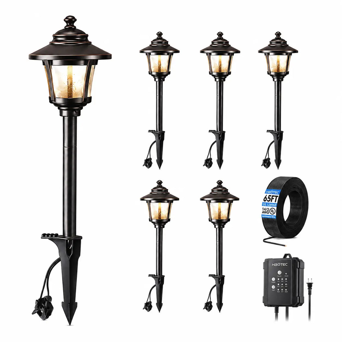 Low Voltage Pathway Lighting Kit, 3W LED with Transformer & Wire