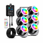 RGBWW LED Pond Lights with Transformer, IP68 Waterproof Underwater Lighting