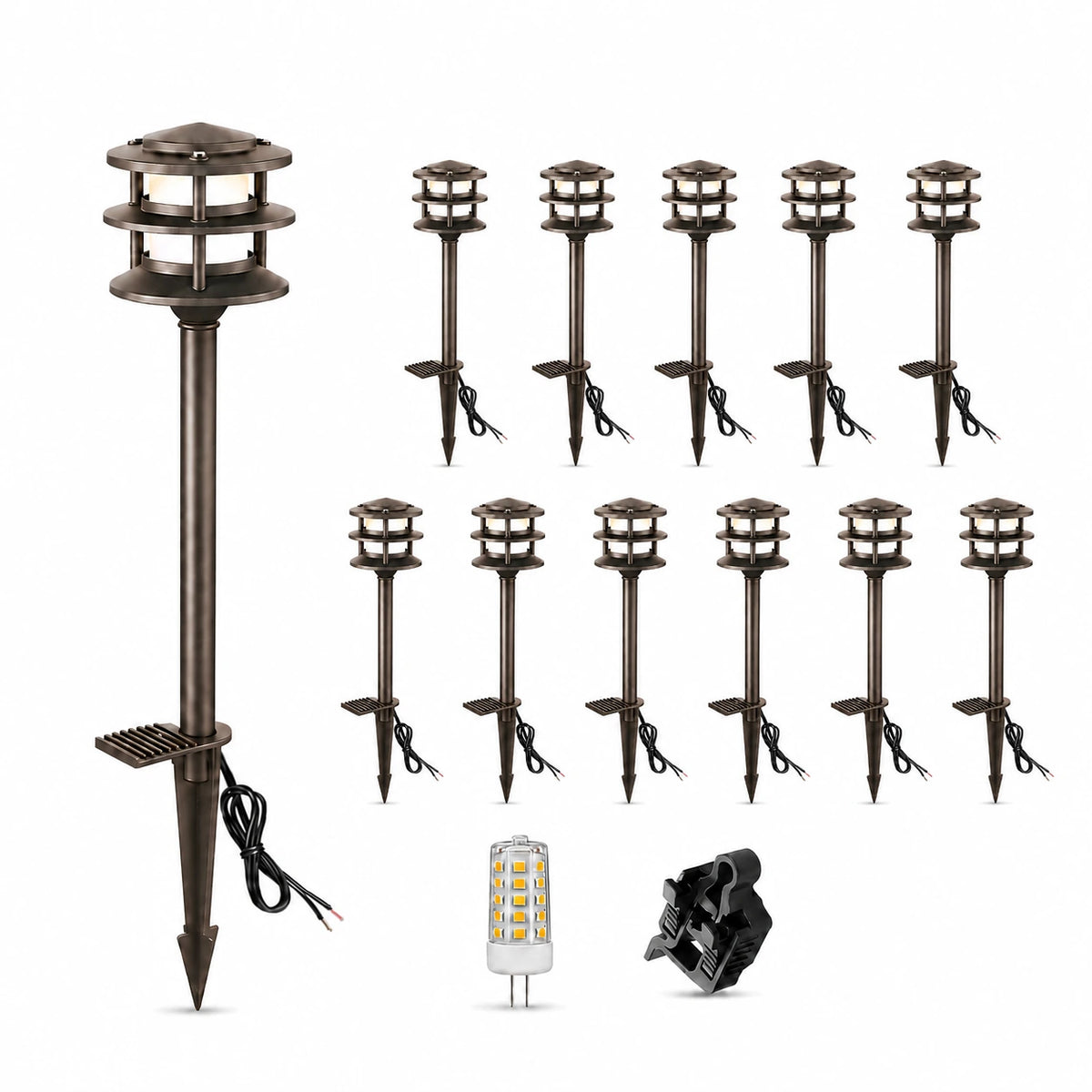 Low Voltage Pathway Light with Replaceable G4 LED Bulb