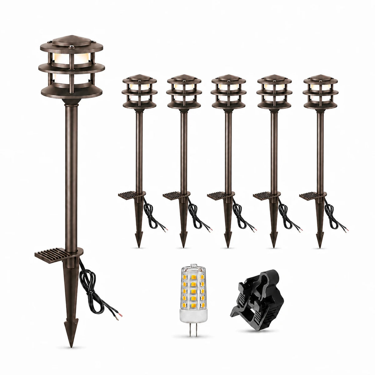 Low Voltage Pathway Light with Replaceable G4 LED Bulb
