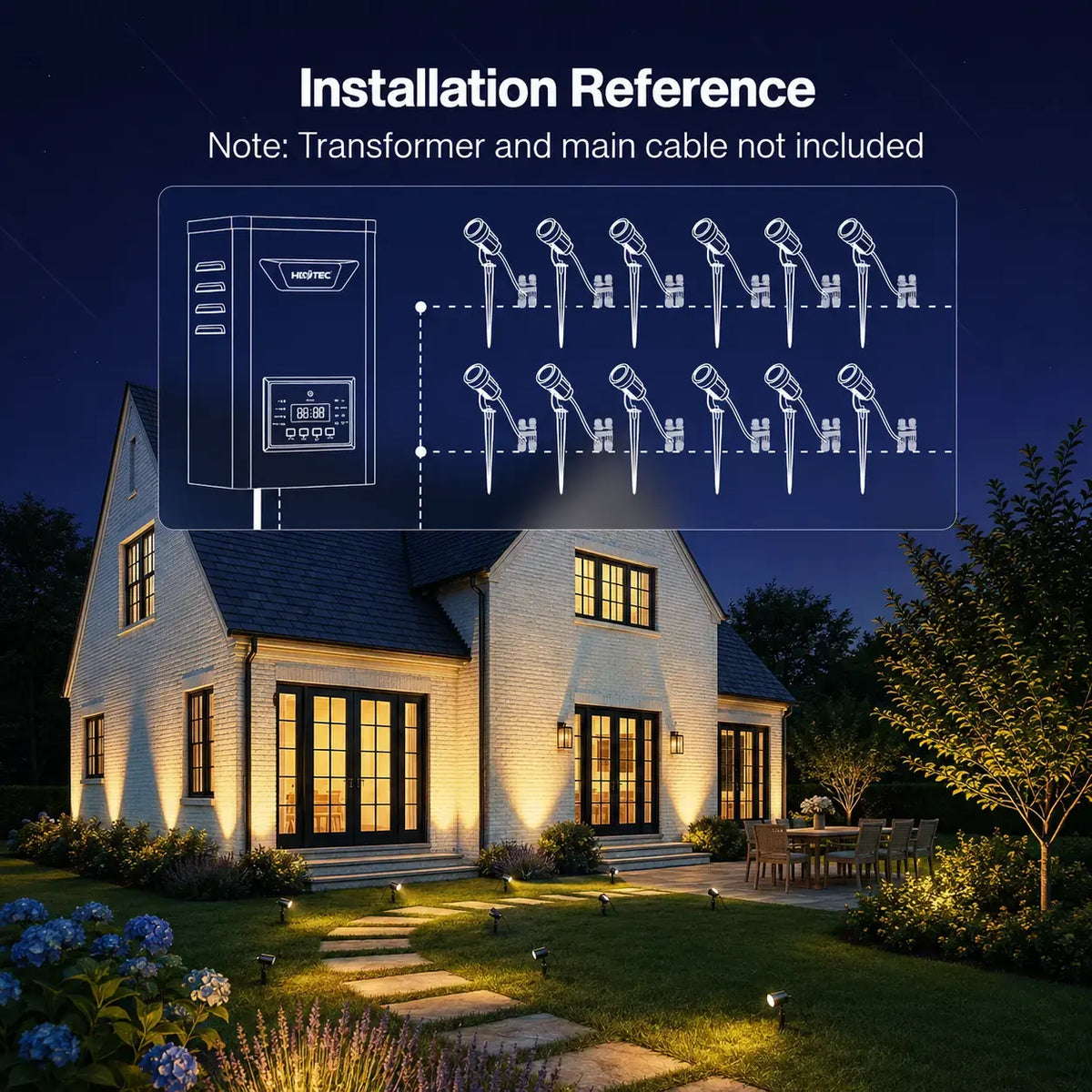 5W Low Voltage Landscape Spotlights, 2900K Warm White