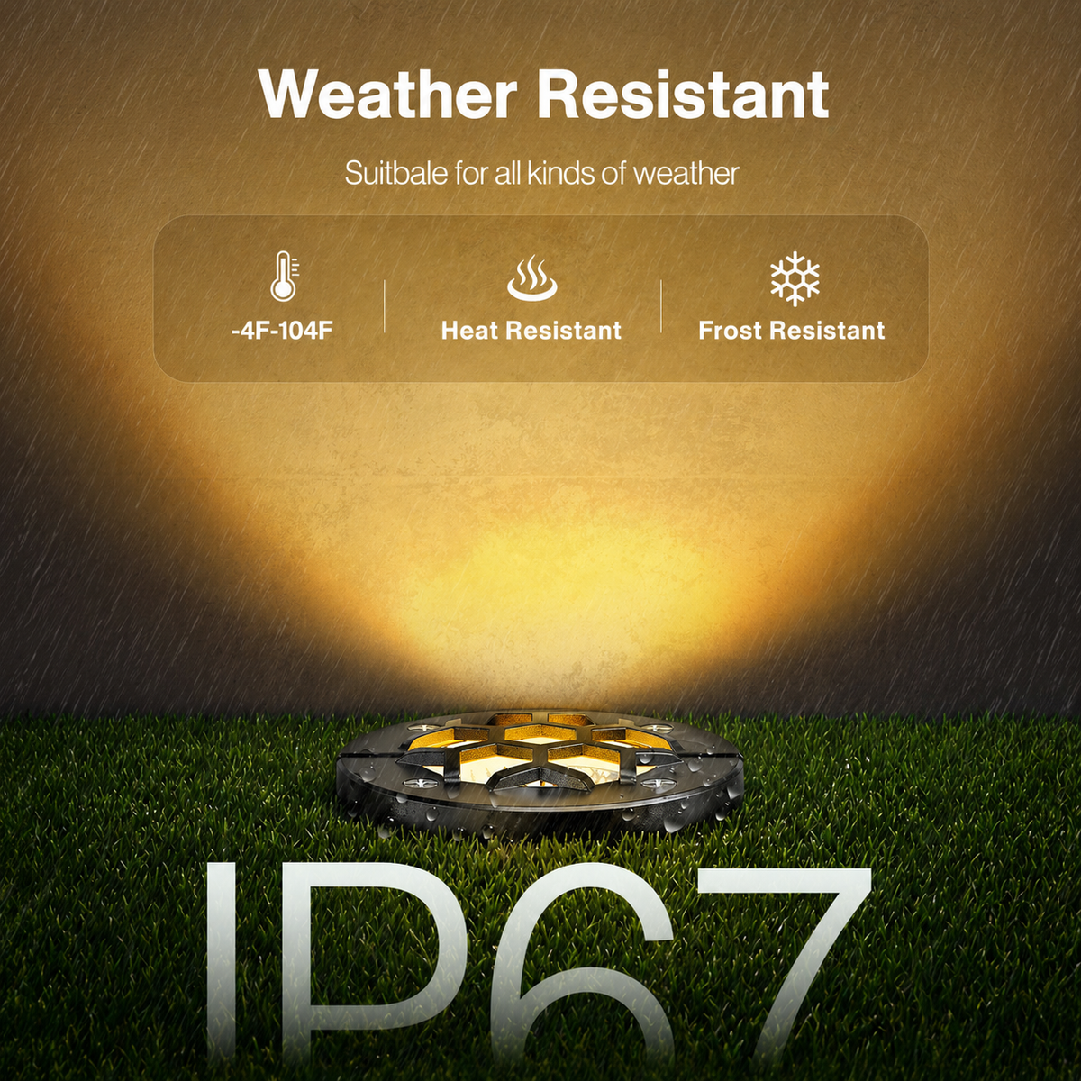 12W Low Voltage In-Ground Landscape Lights, IP67 Waterproof