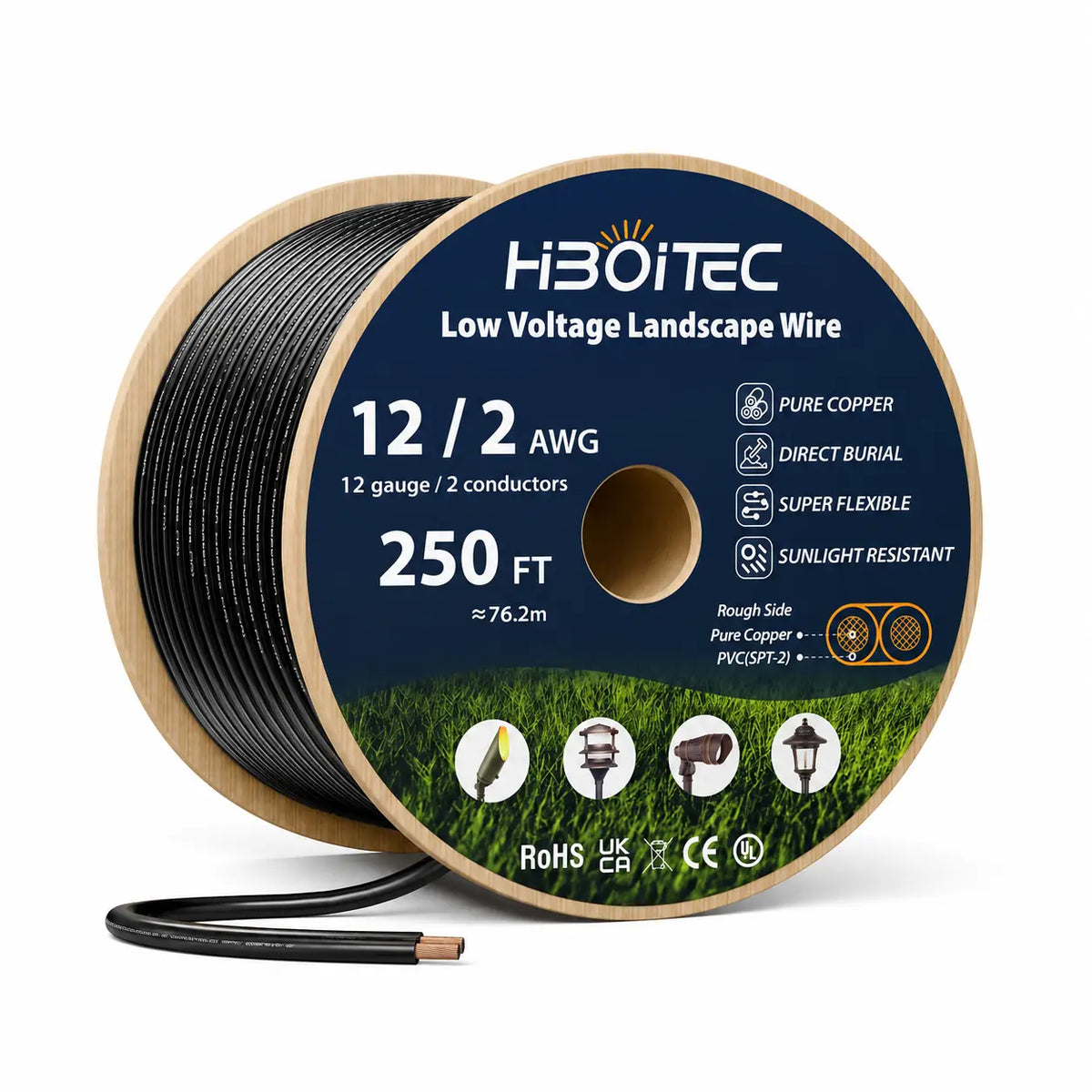 Low Voltage Landscape Wire, Pure Copper Direct Burial Cable