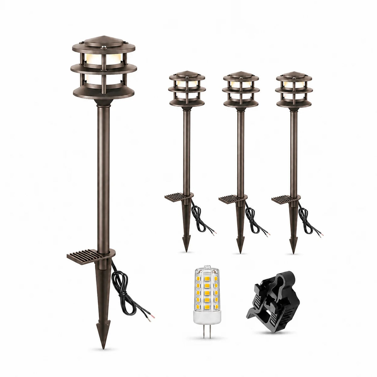 Low Voltage Pathway Light with Replaceable G4 LED Bulb