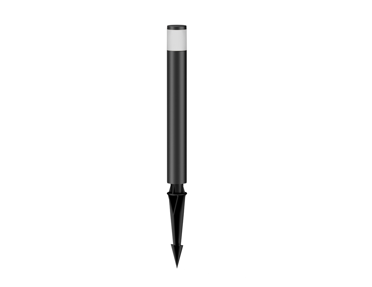 Sand Black GL59 bollard path light with ground stake, product rendering