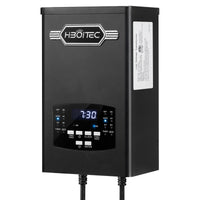 HIBOITEC 2-zone landscape transformer in black with digital controls; 200W model shown