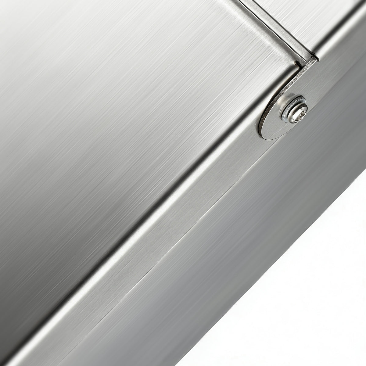 HIBOITEC 3-zone transformer brushed stainless steel housing and hinge detail