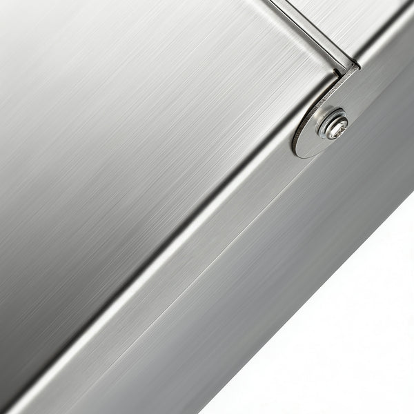 HIBOITEC 3-zone transformer brushed stainless steel housing and hinge detail