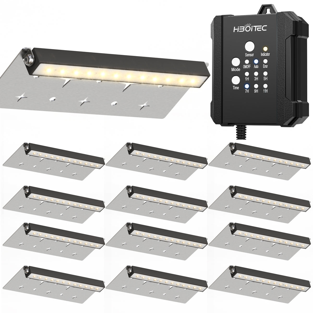 Hardscape Light — 12 Lights, Warm / 12 lights + transformer, on a white background