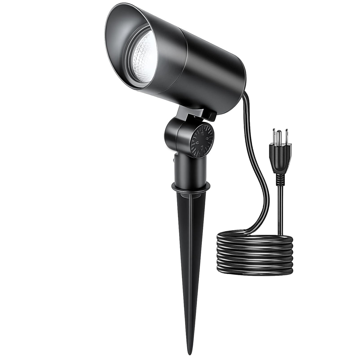 HIBOITEC 1er-Pack 30W LED Außenstrahler 120V mit Stecker, Fahnenmastleuchte 3000LM 3000K Warmweiß Wasserdichter Landschaftsstrahler für Hof Garten Baum Statue, 1,8 m Kabel mit Stecker, Warmweiß