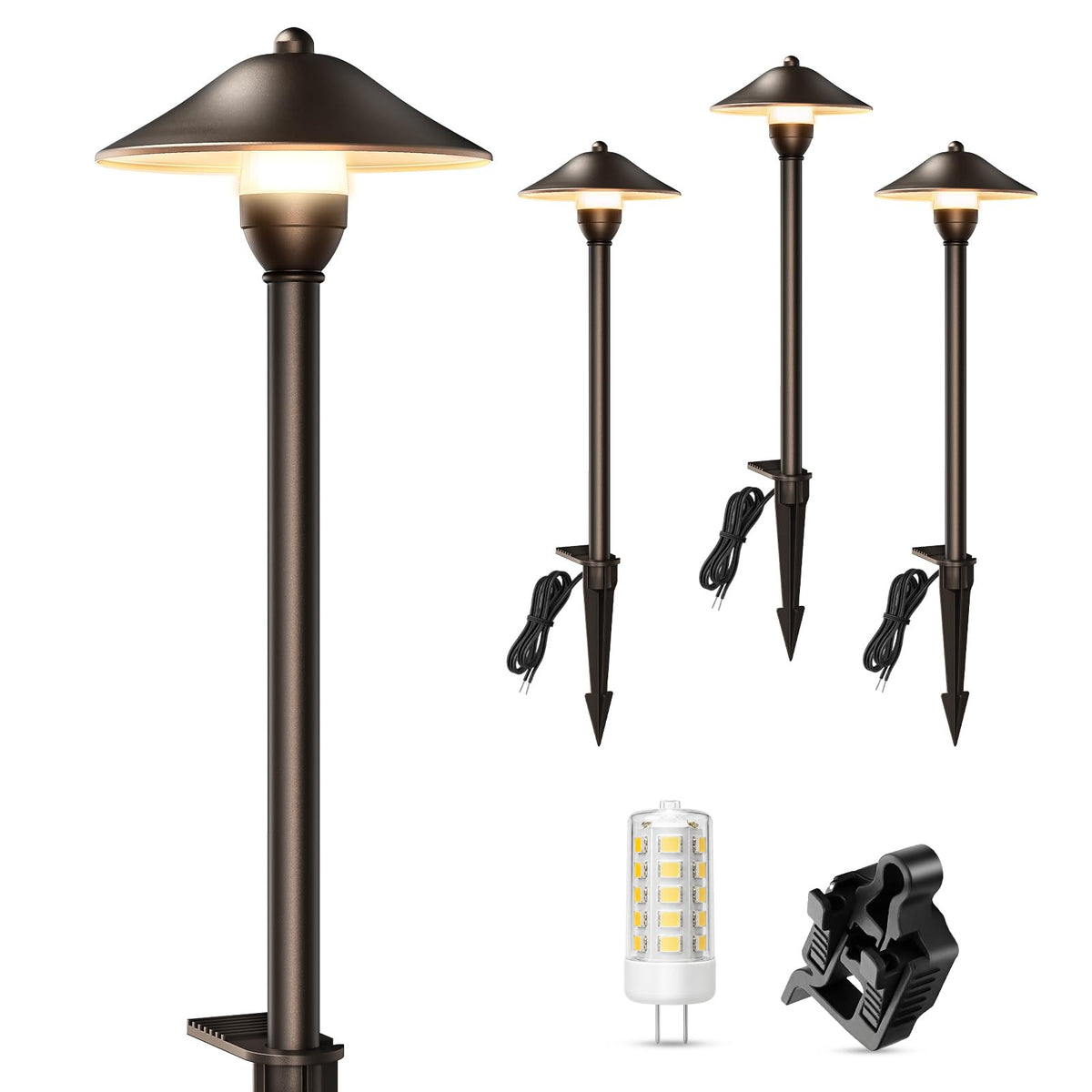 Low Voltage Pathway Lights with 3W 2700k Replaceable Bulb