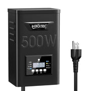 HIBOITEC 500W Niederspannungs-Landschaftstransformator, Außenbeleuchtungs-Transformator mit Fotozellsensor und Timer, 120V AC auf 12V/15V AC Wetterfeste Transformatoren für Landschaftsbeleuchtung Wegeleuchten