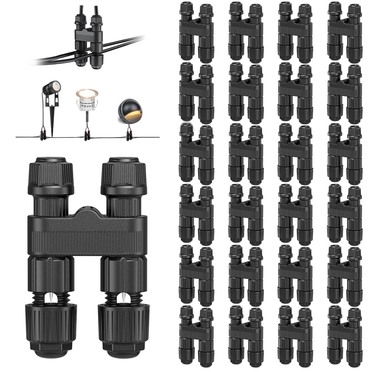 Waterproof Landscape Wire Connectors, 12-18 Gauge for Outdoor Lights