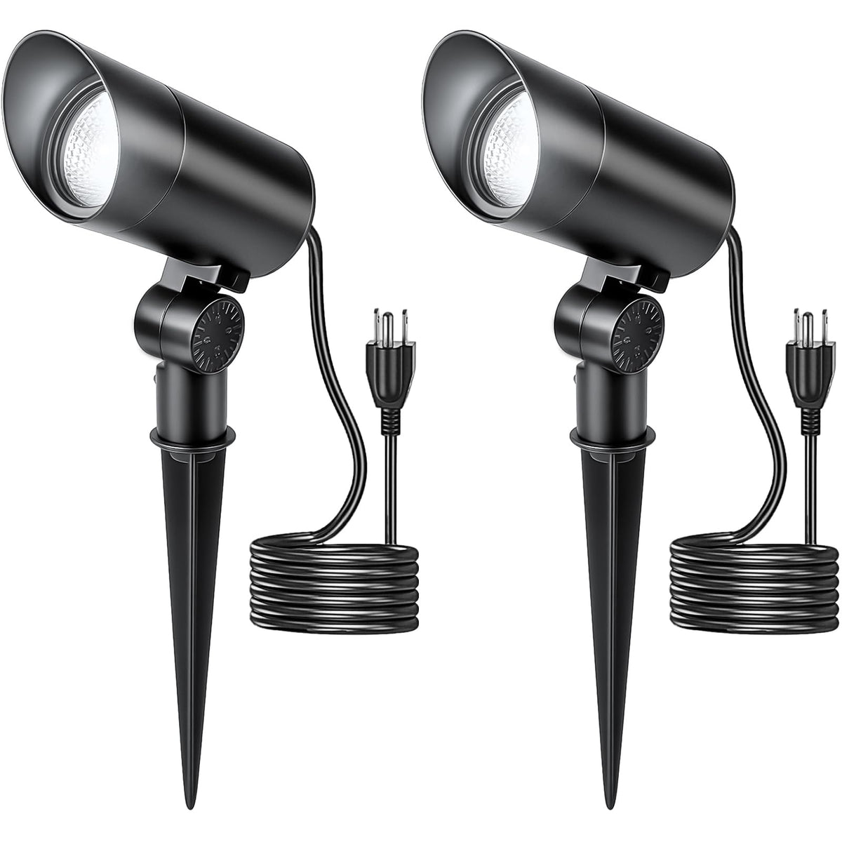 HIBOITEC 1er-Pack 30W LED Außenstrahler 120V mit Stecker, Fahnenmastleuchte 3000LM 3000K Warmweiß Wasserdichter Landschaftsstrahler für Hof Garten Baum Statue, 1,8 m Kabel mit Stecker, Warmweiß