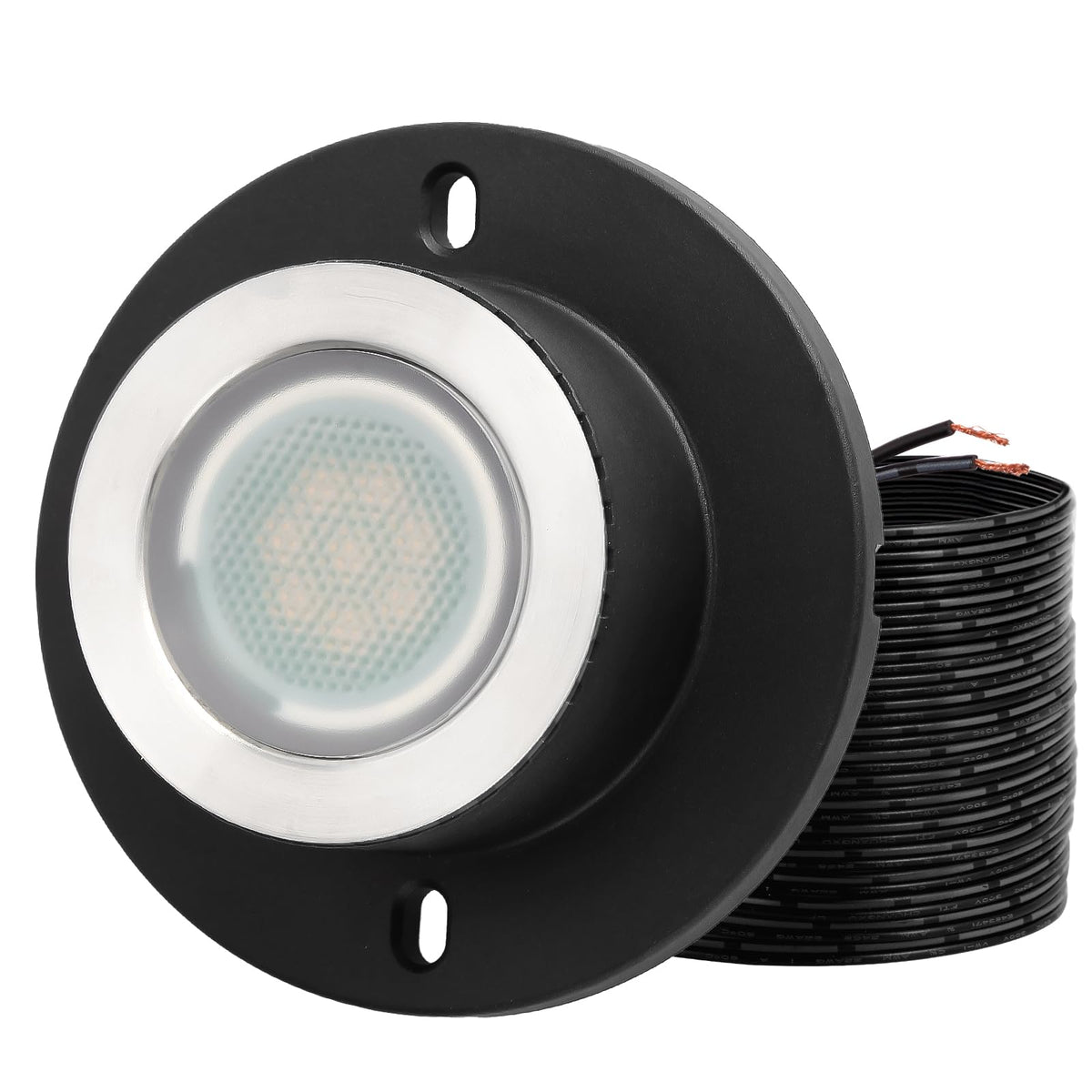 HIBOITEC Lampes de bassin 3W LED IP68 Étanche Lumières sous-marines avec Cordon UL Blanc chaud 2700K Éclairage paysager basse tension pour fontaine de jardin piscine Compatible 12-24V AC/DC Couleur : Chaud