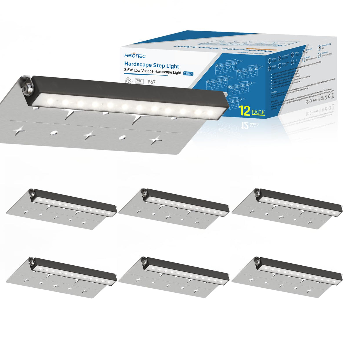 7-Inch Hardscape Lights, IP67 Waterproof Retaining Wall Lighting