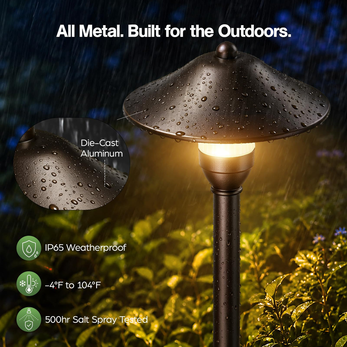 Low Voltage Pathway Lights with 3W 2700k Replaceable Bulb