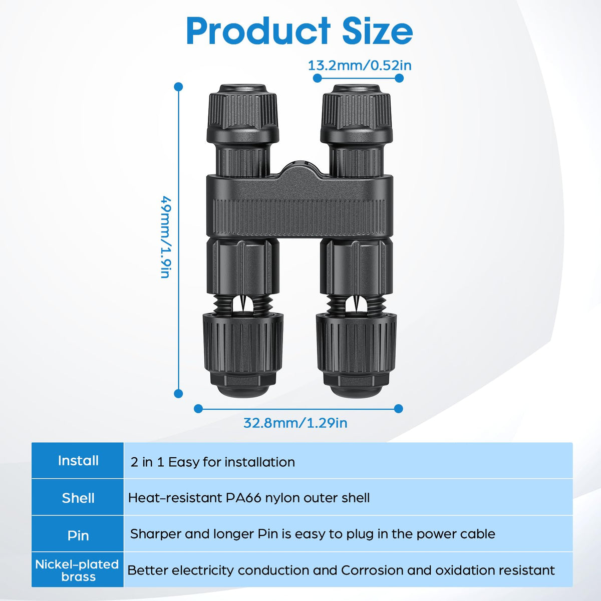Waterproof Landscape Wire Connectors, 12-18 Gauge for Outdoor Lights