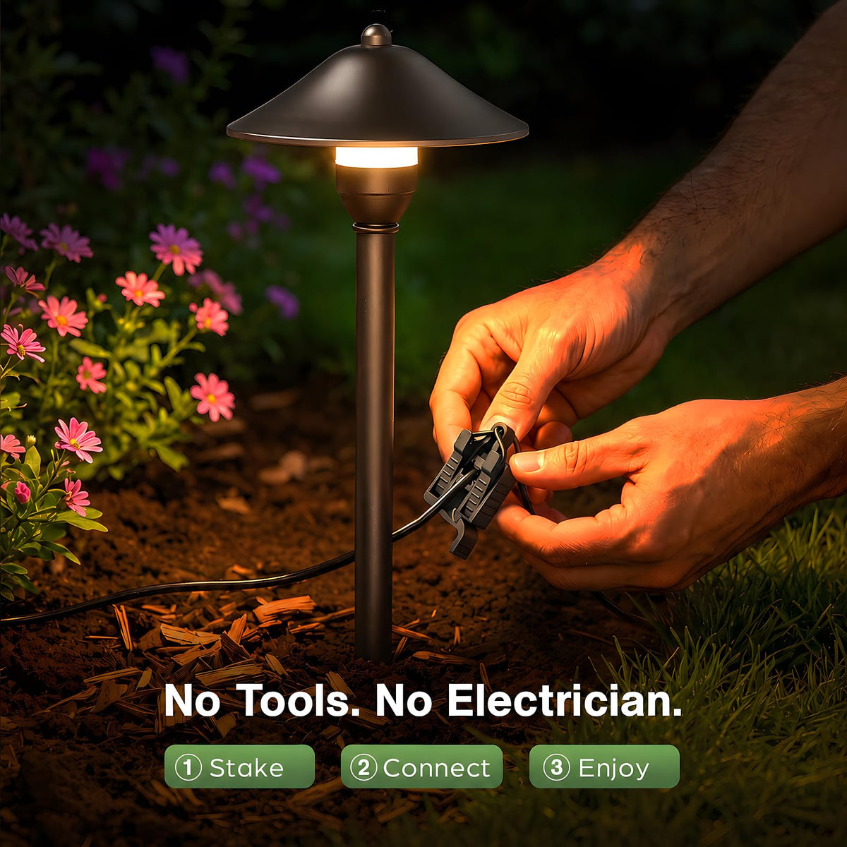 Low Voltage Pathway Lights with 3W 2700k Replaceable Bulb