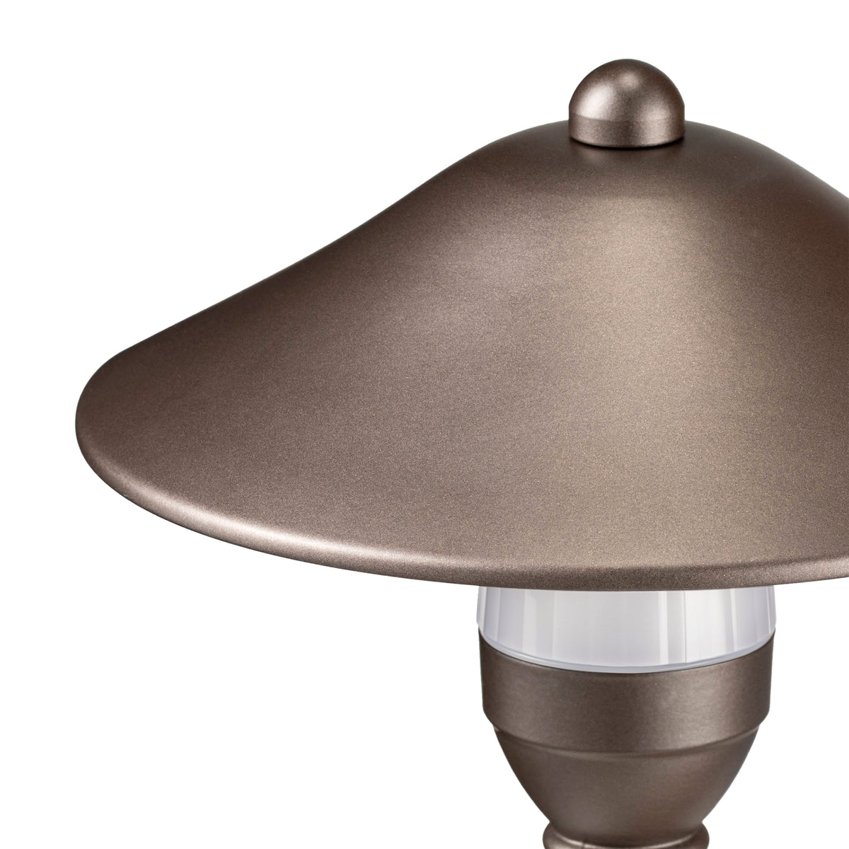 HIBOITEC China Hat Path Light in oil rubbed bronze — close-up of the shade and diffuser