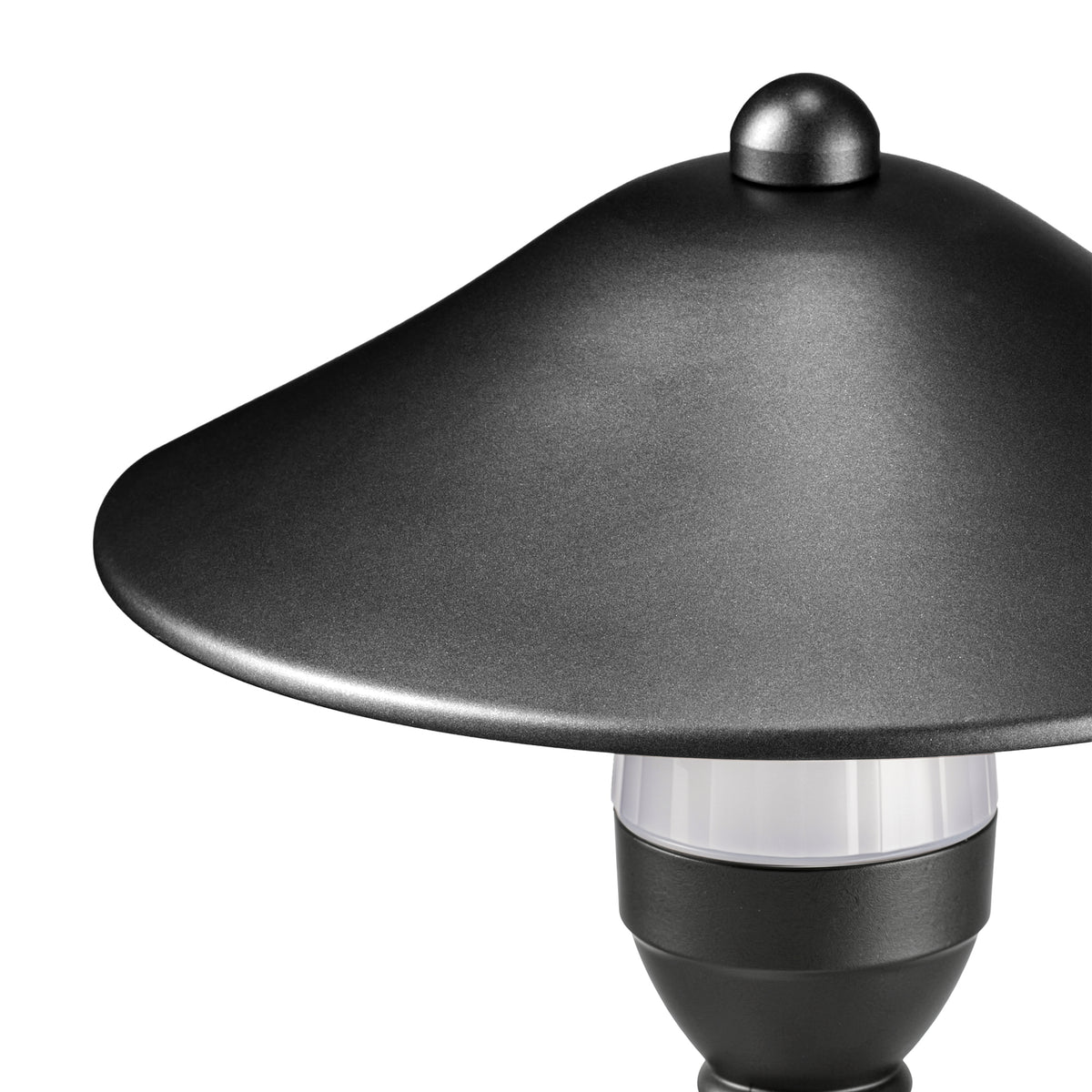 HIBOITEC China Hat Path Light in sand black — close-up of the shade and diffuser