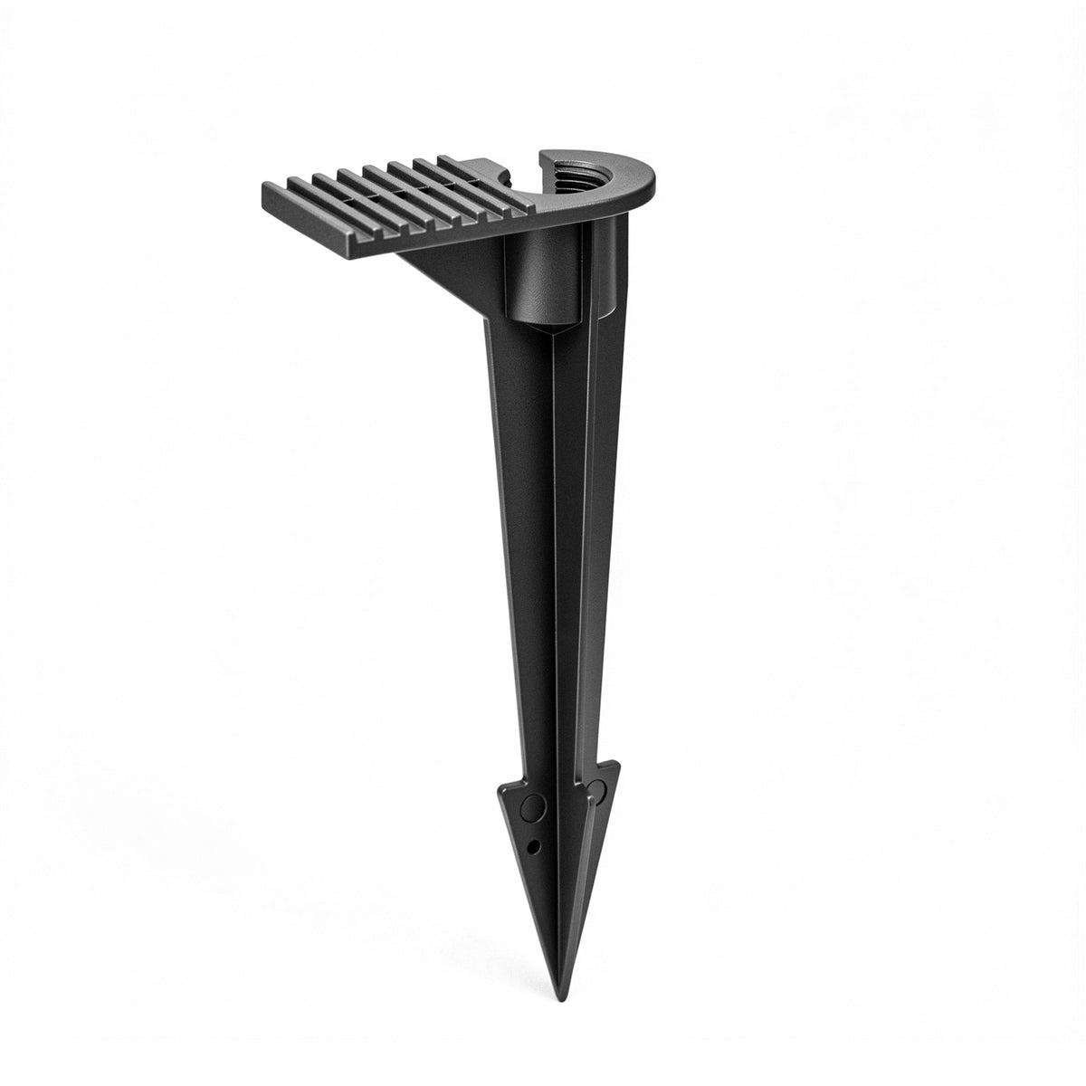 HIBOITEC China Hat Path Light in sand black — close-up of the ground stake and footplate